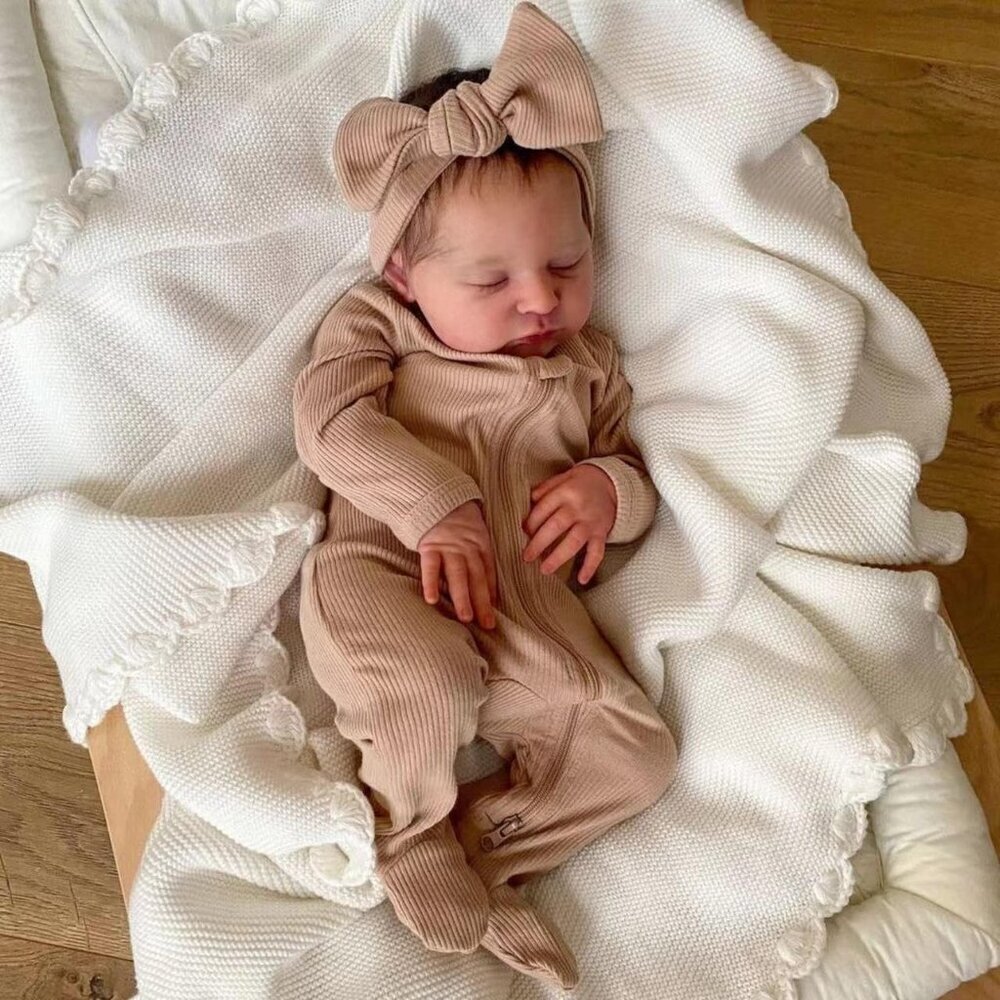 🆕19Inches Realistic Cloth Body With Vinyl Limbs Newborn Laura Girl Baby Dolls